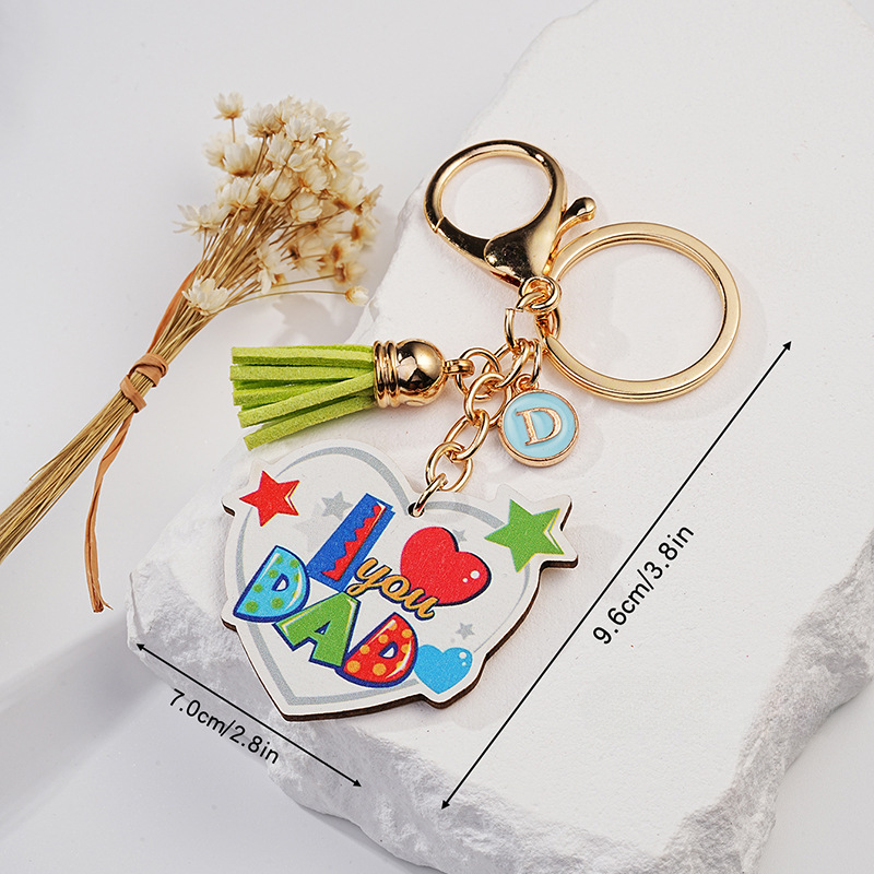Color al por mayor Impresión Heart Padre Day Gift Metal Keychain